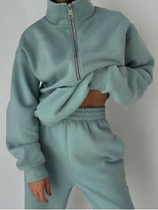 Fleece Sports Street Casual Fashion Dwu-częściowy Dres