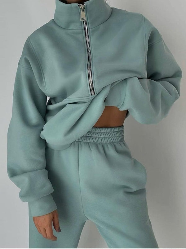 Fleece Sports Street Casual Fashion Dwu-częściowy Dres