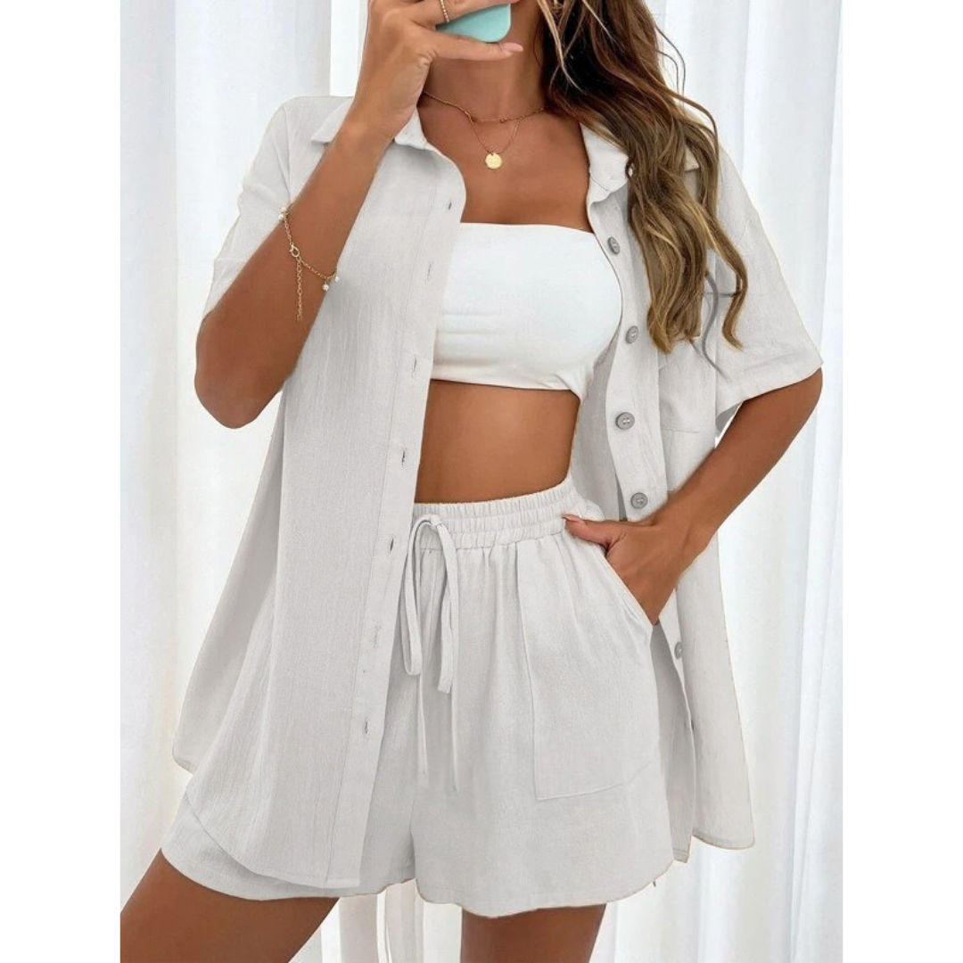 KRISTINE™ – Casual Letni Zestaw Lounge z Guzikami