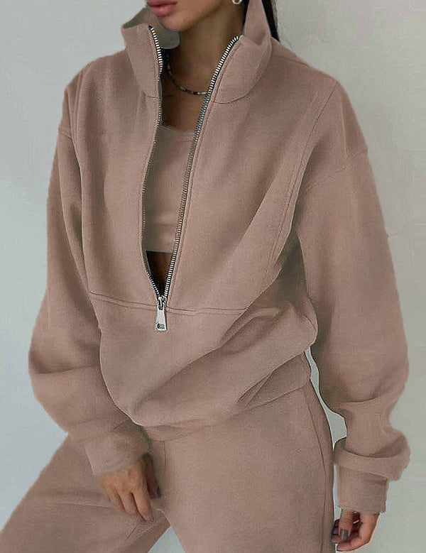 Fleece Sports Street Casual Fashion Dwu-częściowy Dres