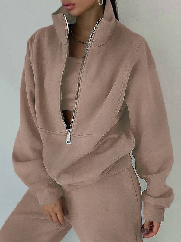 Fleece Sports Street Casual Fashion Dwu-częściowy Dres