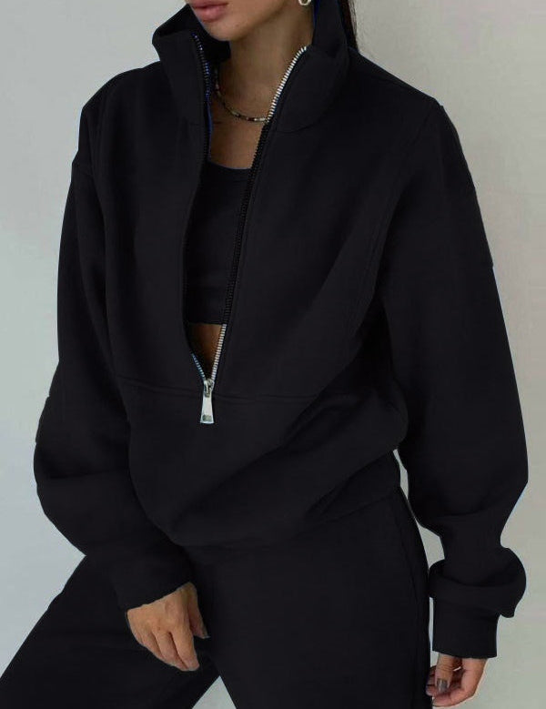 Fleece Sports Street Casual Fashion Dwu-częściowy Dres