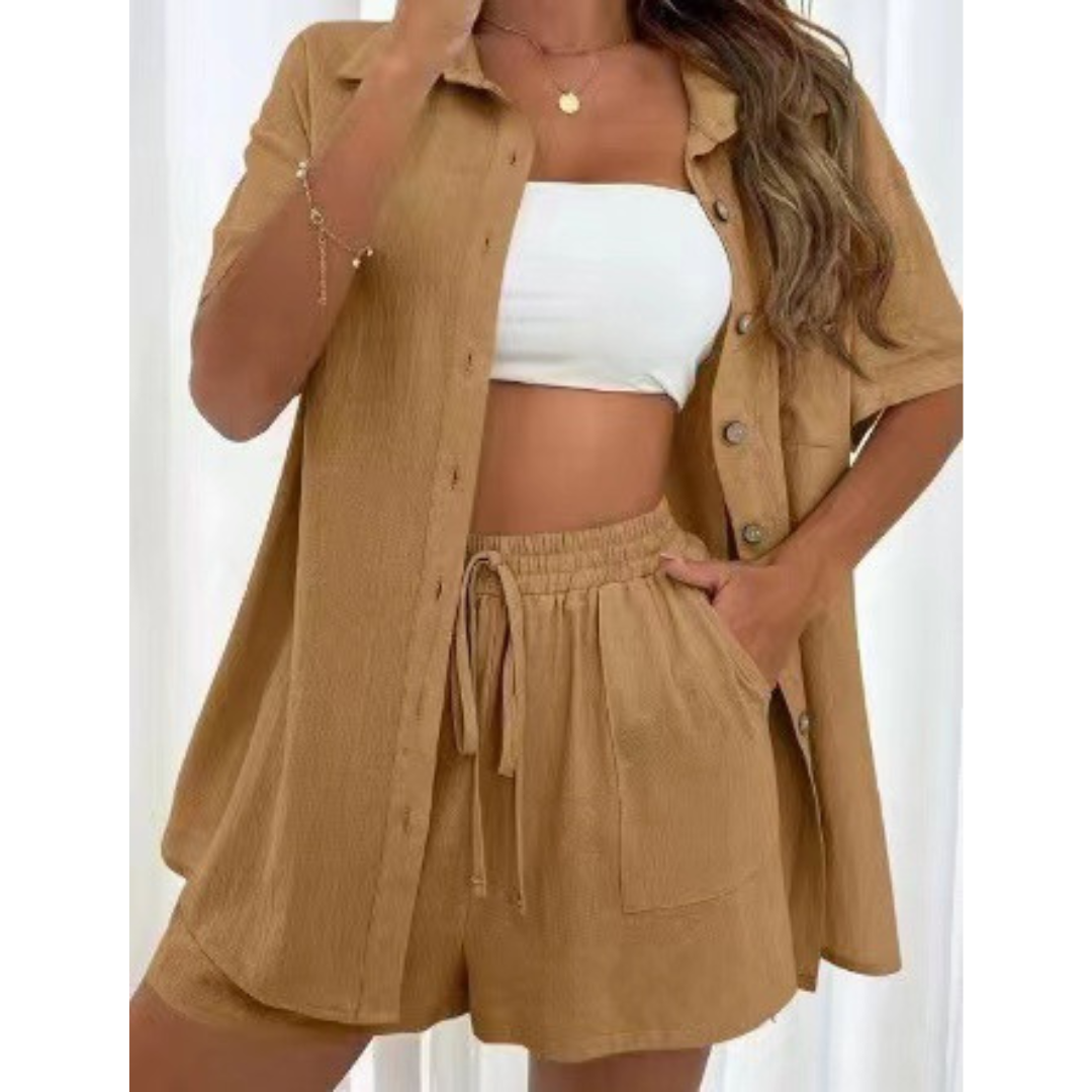 KRISTINE™ – Casual Letni Zestaw Lounge z Guzikami