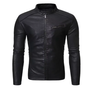 Elegancka skórzana kurtka slim-fit