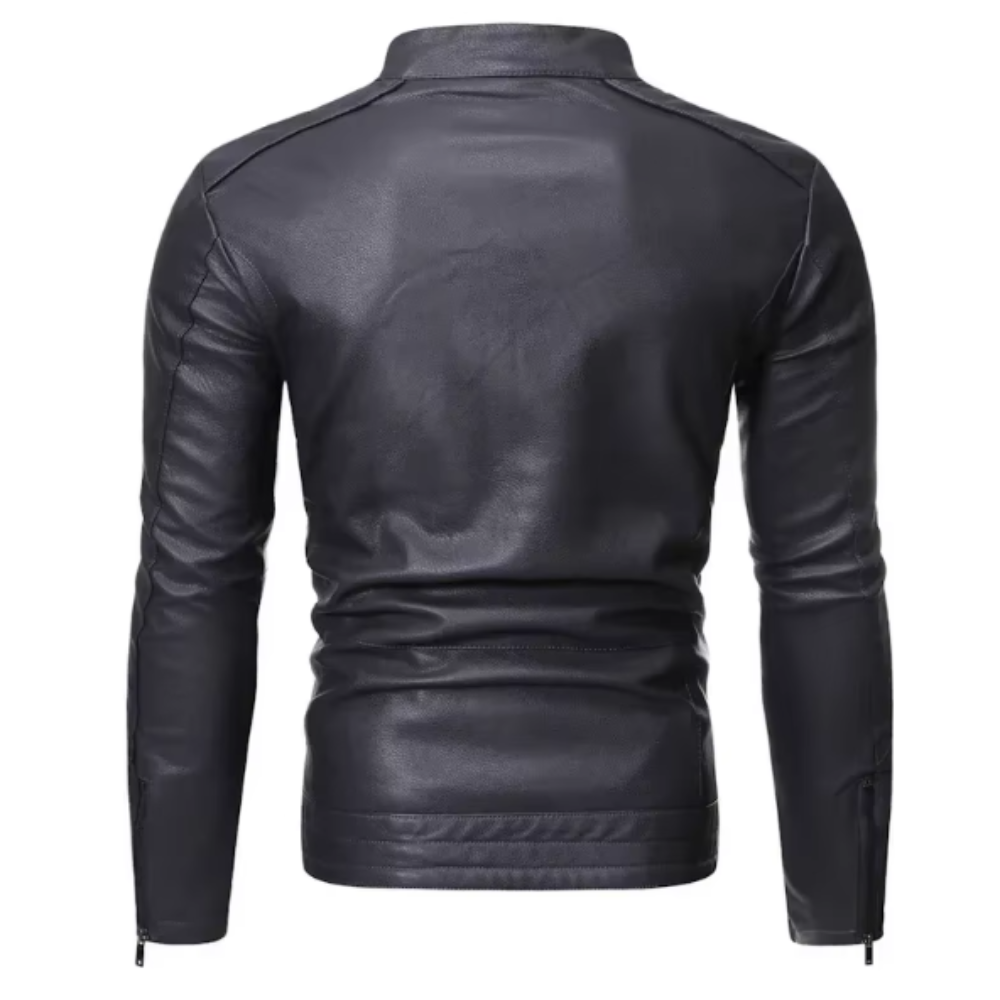 Elegancka skórzana kurtka slim-fit