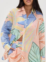 Zestaw Krótkich Spodenek Playa Boyfriend z Tropikalnym Wzorem Liści