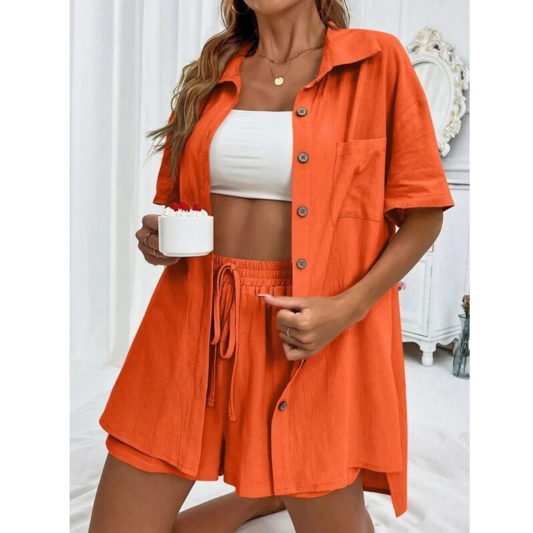 KRISTINE™ – Casual Letni Zestaw Lounge z Guzikami