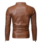 Elegancka skórzana kurtka slim-fit