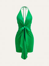 Sukienka z Halter Neck z Węzłem