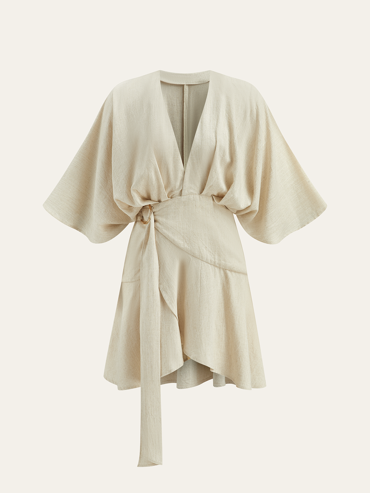 Sukienka z rękawami kimono z bawełny i lnu