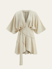 Sukienka z rękawami kimono z bawełny i lnu