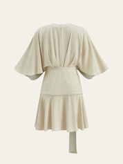 Sukienka z rękawami kimono z bawełny i lnu