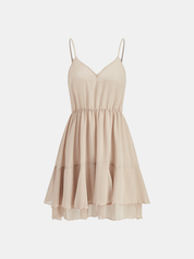Zestaw Mini Sukienki z Tiered Ruffle Chiffon z Podszewką