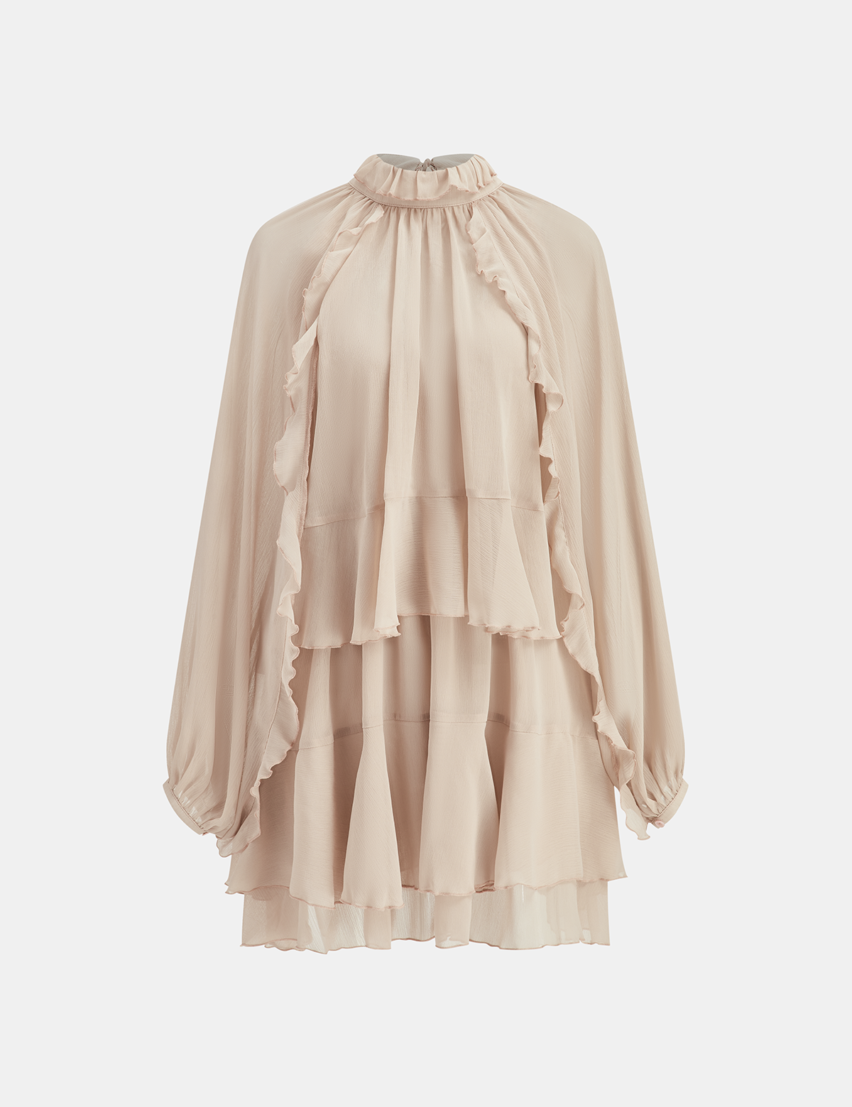 Zestaw Mini Sukienki z Tiered Ruffle Chiffon z Podszewką