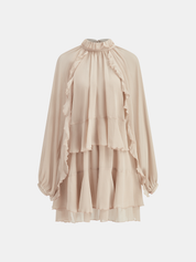 Zestaw Mini Sukienki z Tiered Ruffle Chiffon z Podszewką