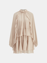 Zestaw Mini Sukienki z Tiered Ruffle Chiffon z Podszewką