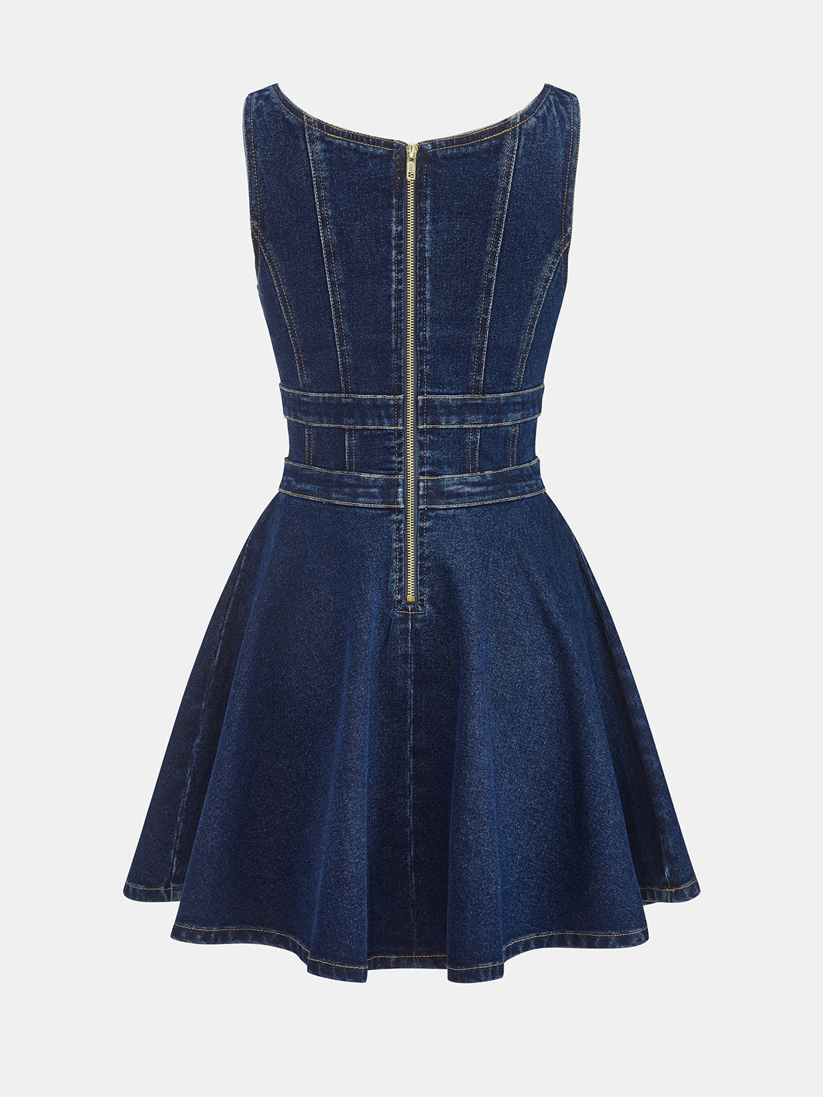 Sukienka mini z denimu z podwójnym zapięciem