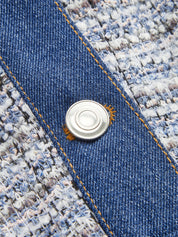 Sukienka mini z denimu i tweedu