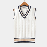 Męski Wygodny Bezrękawnik V-Neck do Stylizacji Warstwowej