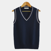 Męski Wygodny Bezrękawnik V-Neck do Stylizacji Warstwowej