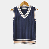 Męski Wygodny Bezrękawnik V-Neck do Stylizacji Warstwowej