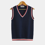 Męski Wygodny Bezrękawnik V-Neck do Stylizacji Warstwowej