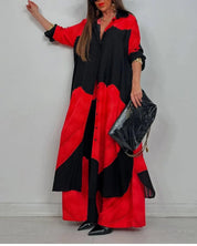 Damski top i spodnie z dekoltem w serek w stylu patchwork