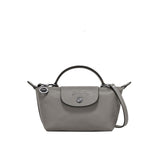 Mini Skórzana Torba Longchamp - Szara
