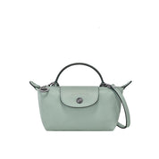 Mini Skórzana Torba Longchamp - Jasnoniebieska