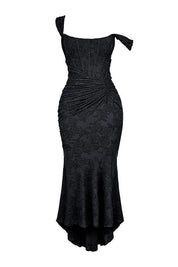 Czarna maxi sukienka w kwiaty