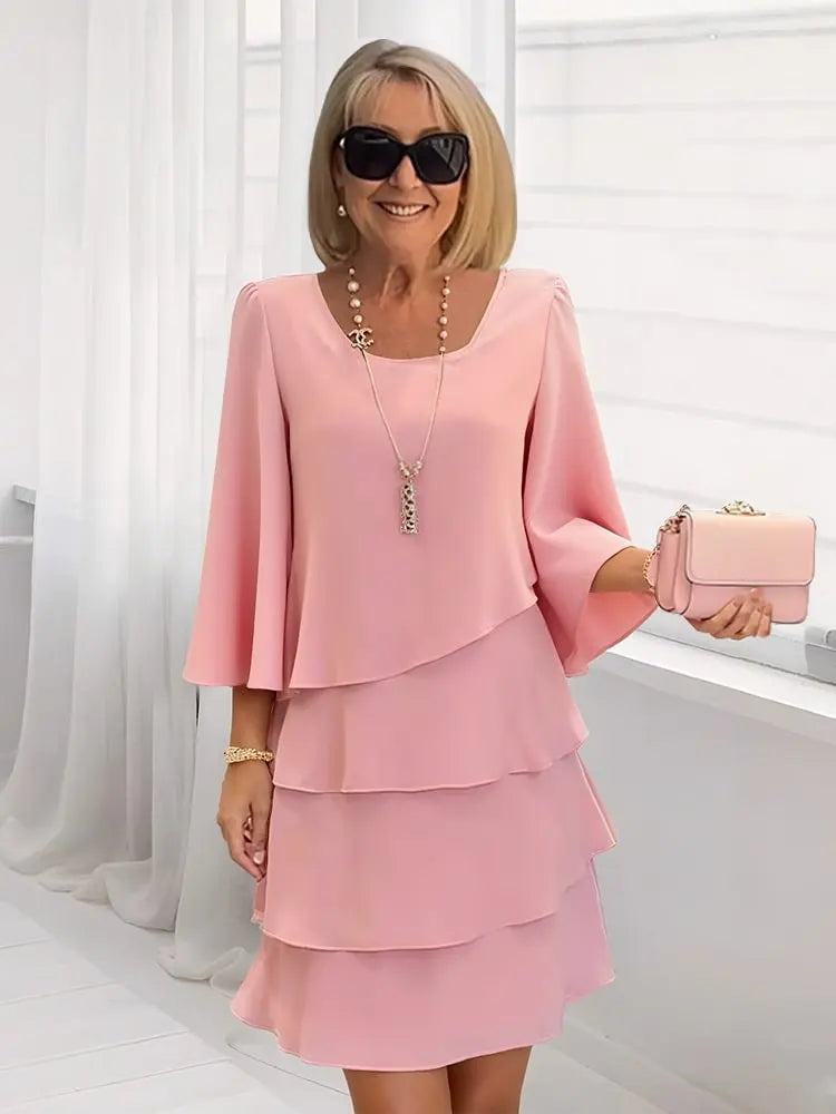 Élise – Sukienka elegancka w zwiewnym stylu z falbanami