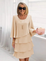 Élise – Sukienka elegancka w zwiewnym stylu z falbanami