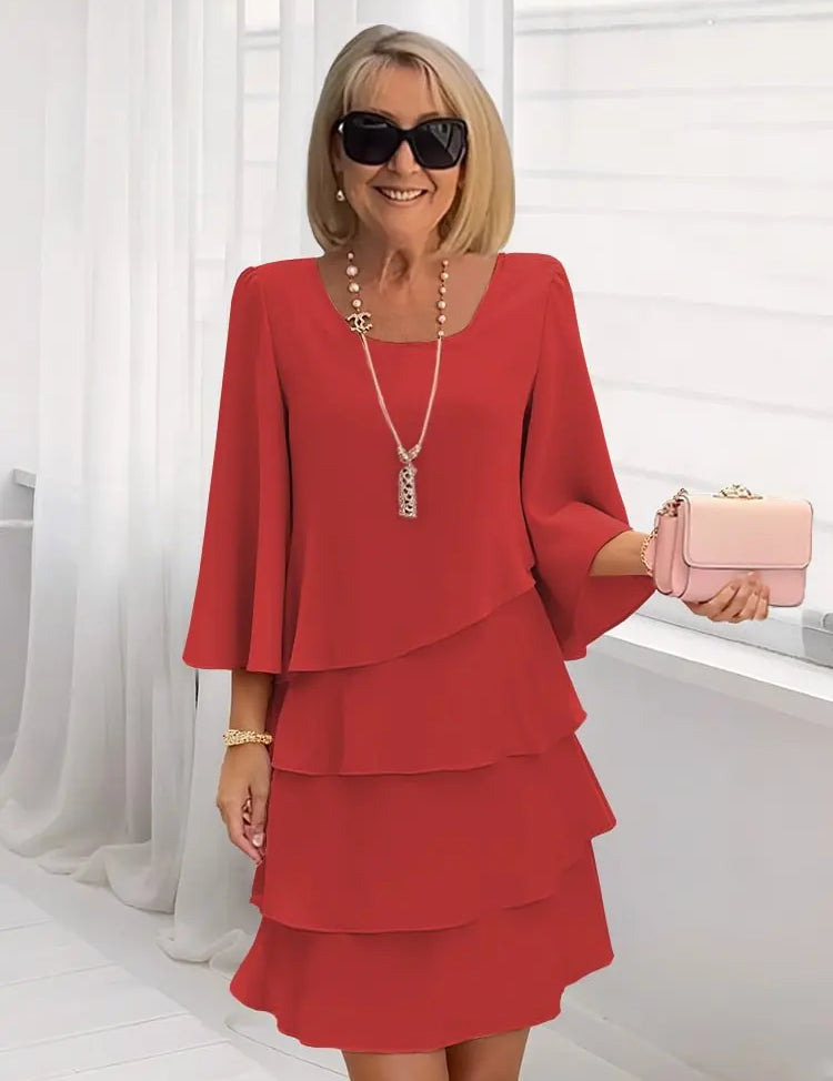 Élise – Sukienka elegancka w zwiewnym stylu z falbanami