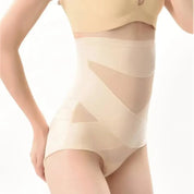 Majtki wyszczuplające z paskami i siateczką