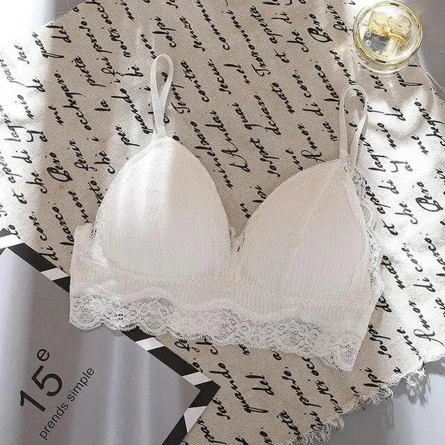 Biustonosz bralette prążkowany materiał