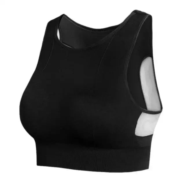 Biustonosz sportowy z zabudowanym dekoltem