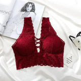Biustonosz koronkowy bralette gorsetowy przód
