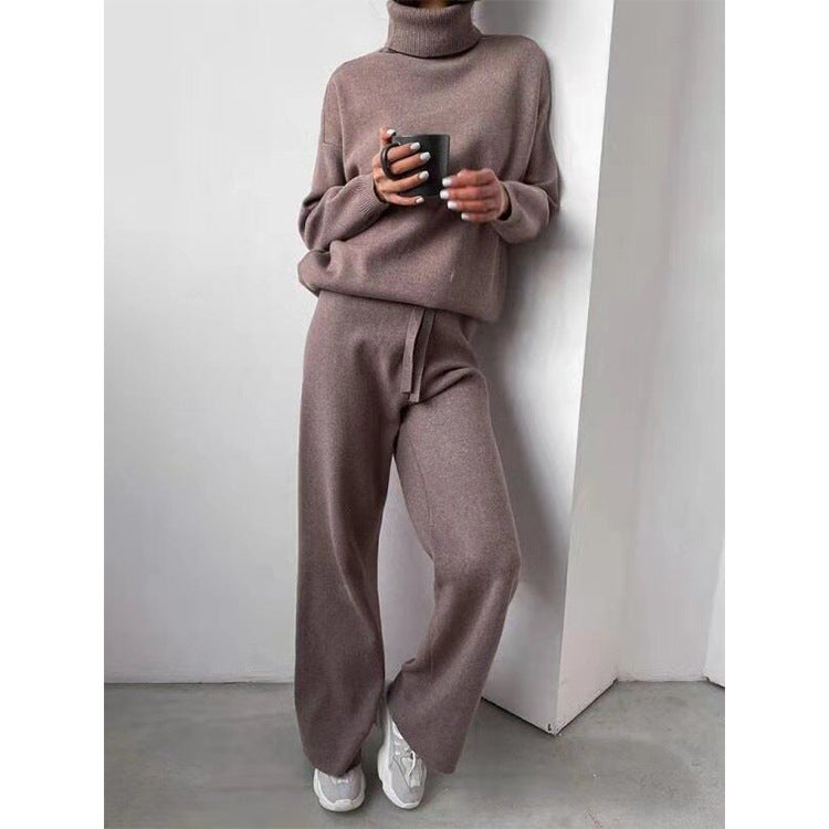 Sweter z golfem w jednolitym kolorze