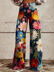 JACQUELINE | Eleganckie Spodnie Kwiatowe