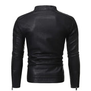 Elegancka skórzana kurtka slim-fit