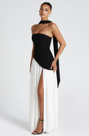 Sukienka Maliyah Maxi - Czarna/Biała