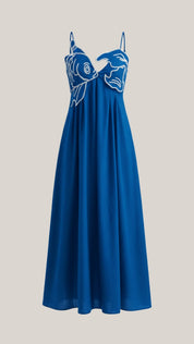 Sukienka maxi Deborah z motywem ryby