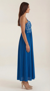 Sukienka maxi Deborah z motywem ryby