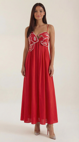 Sukienka maxi Deborah z motywem ryby