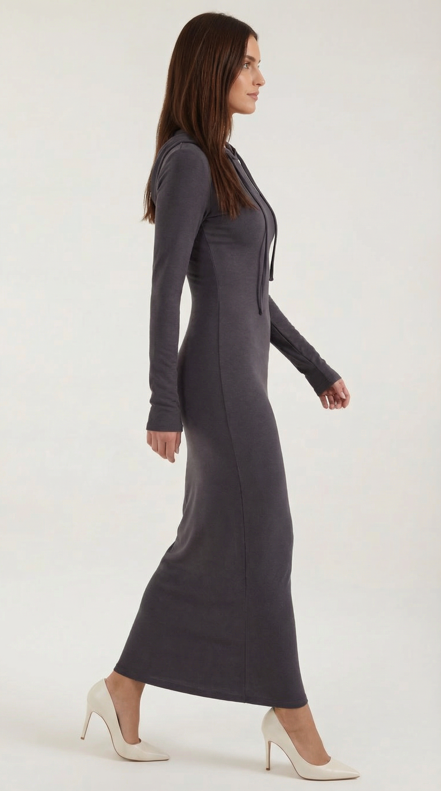 Marilyn Maxi-Jerseykleid mit Kapuze
