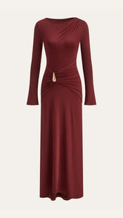 Renee Langarm-Maxikleid