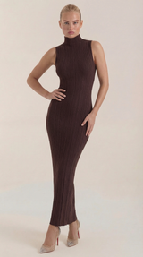 Sukienka maxi Sonia Bodycon z wysokim kołnierzem