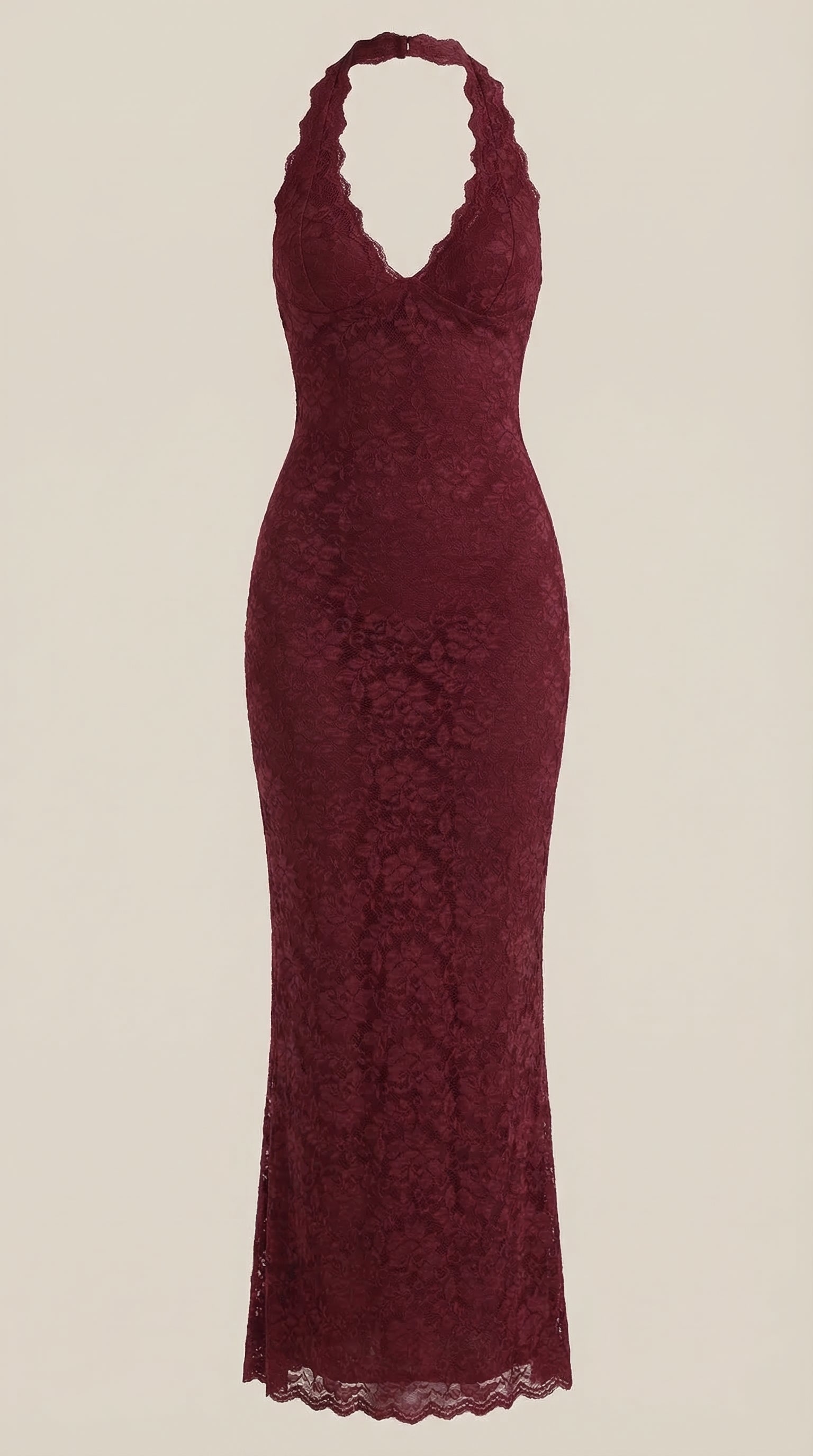 Roxanne Spitzen-Halter-Maxikleid