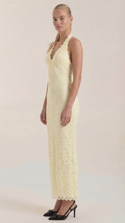 Roxanne Spitzen-Halter-Maxikleid
