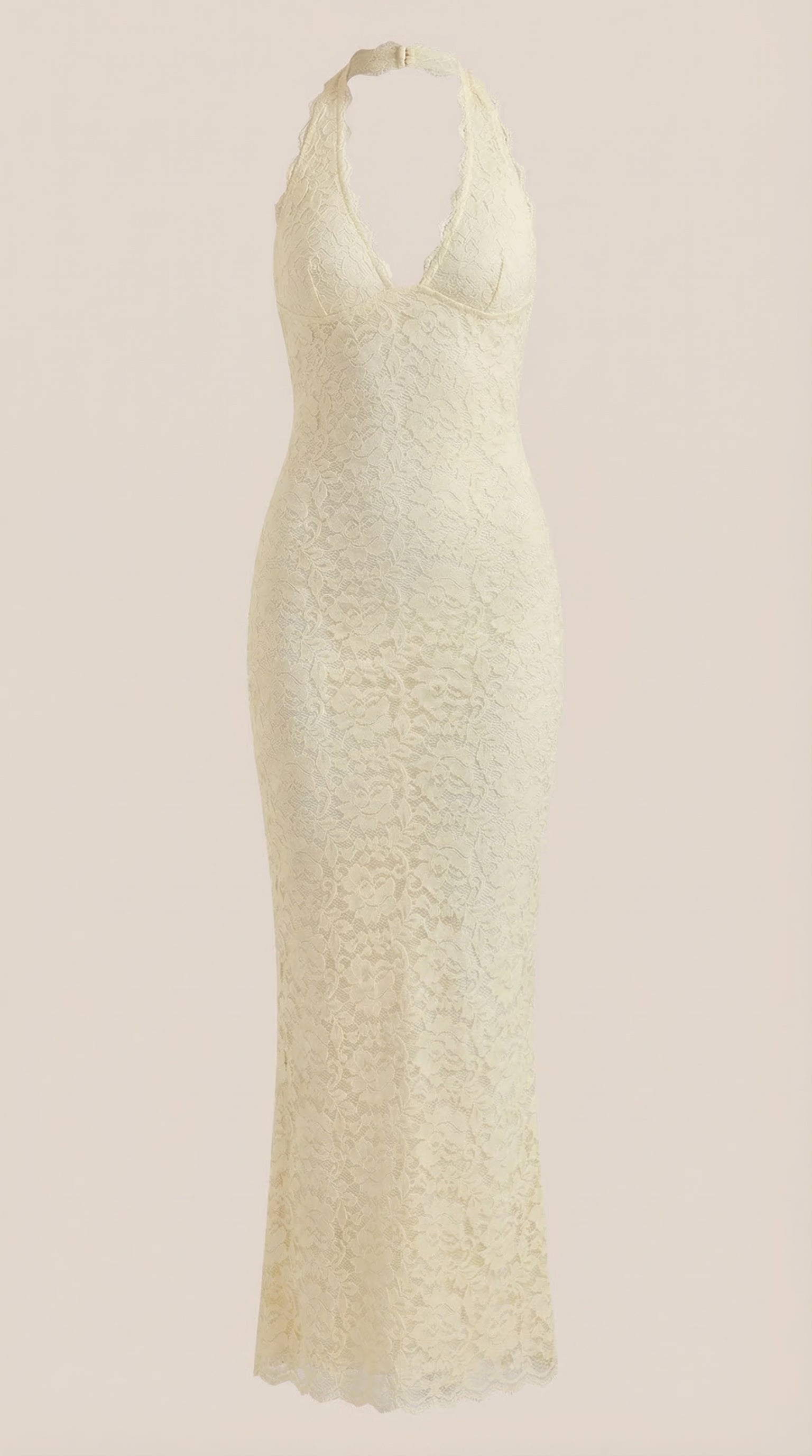 Roxanne Spitzen-Halter-Maxikleid